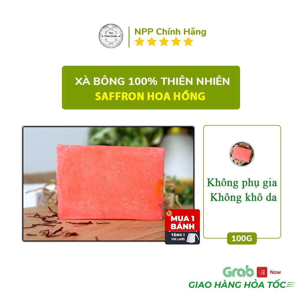 Xà Bông Dưỡng Da Saffron Hoa Hồng 100gr | BigBuy360 - bigbuy360.vn