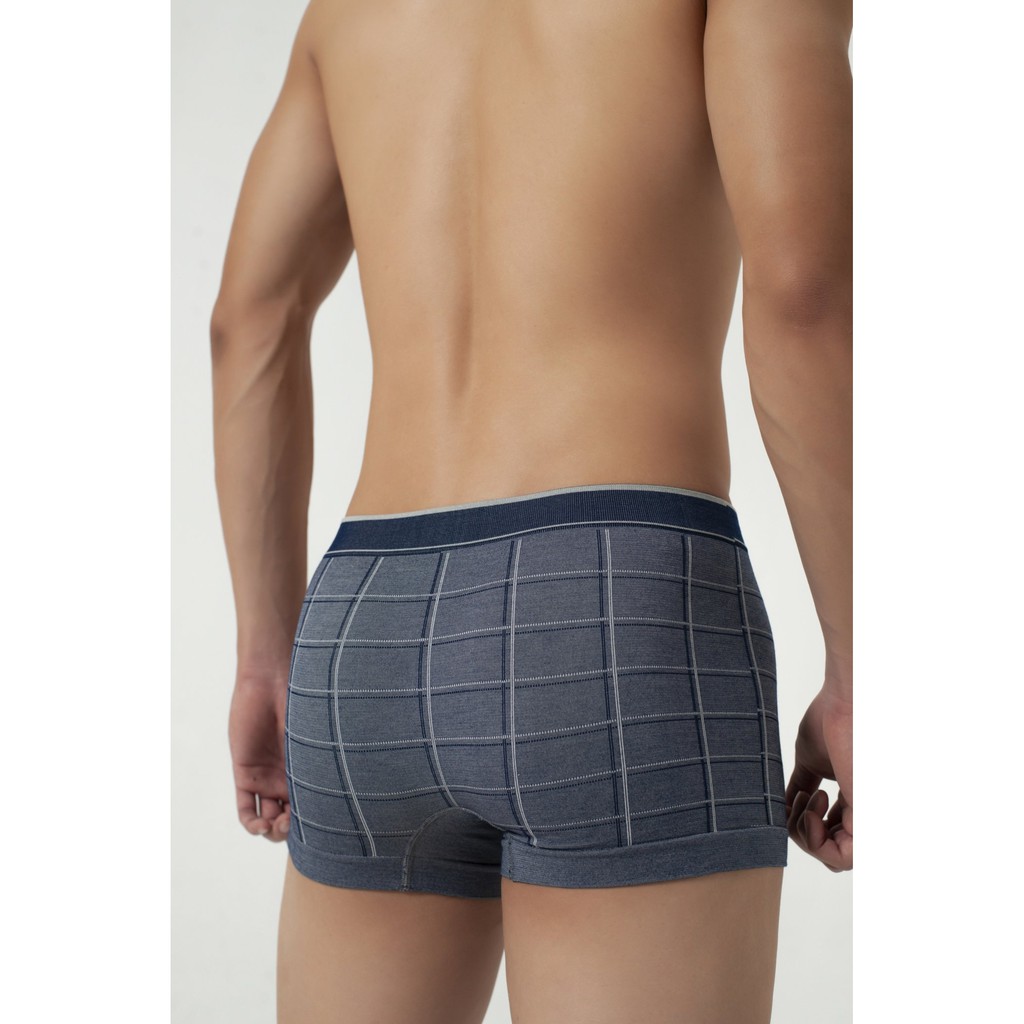 Quần lót nam Kojiba dáng boxer họa tiết caro vải sợi tre Bamboo kháng khuẩn chống mùi hôi W902