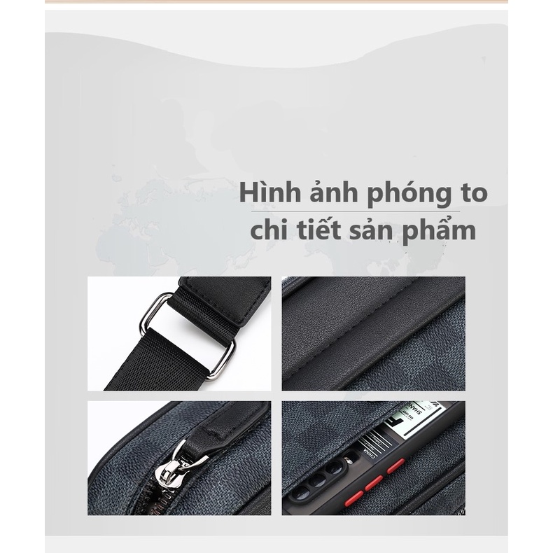 Túi Đeo Chéo Nam Caro Bigbang Luxury Da Pu Chống Nước Chống Trầy Cao Cấp