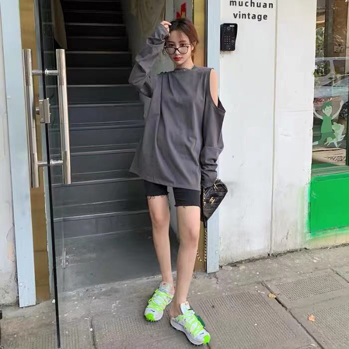 Jennie blackpink Áo Nữ Tay Dài Hở Vai Thời Trang Hàn Quốc