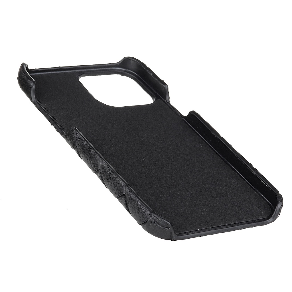 Ốp Điện Thoại Da Lộn Cứng Lót Lớp Lót Cứng Họa Tiết Bện 3D Cho iPhone 14 13 11 12 Pro Max
