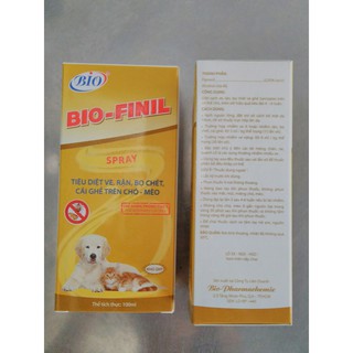 Bio Finil xịt ve, rận, bọ chét trên chó mèo với hiệu quả kéo dài 4-6 tuần