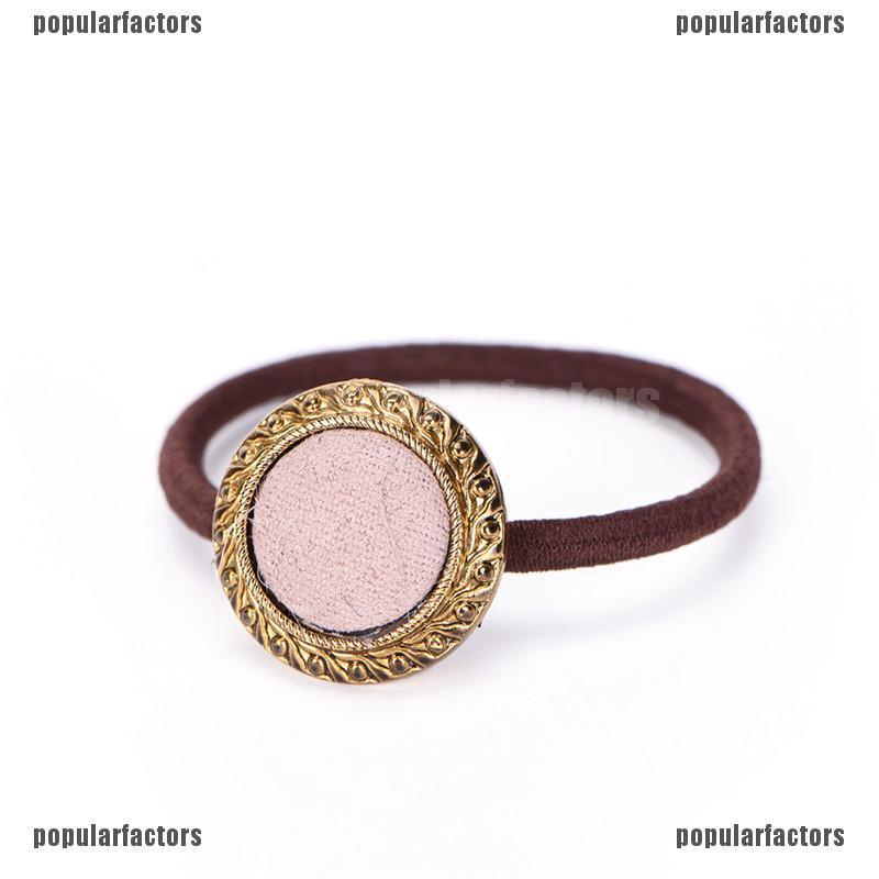 Dây Cột Tóc Co Giãn Cao Mặt Tròn Phong Cách Hàn Quốc Cho Nữ