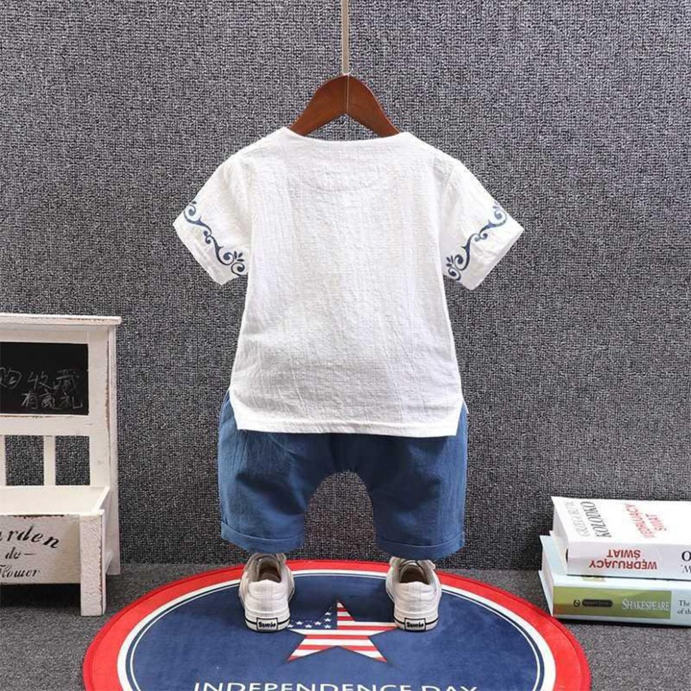 Bộ Cộc Tay Cổ Trang Chất Đũi Cực Mát Cho Bé Yêu Từ 6-25kg - Sumo Kid