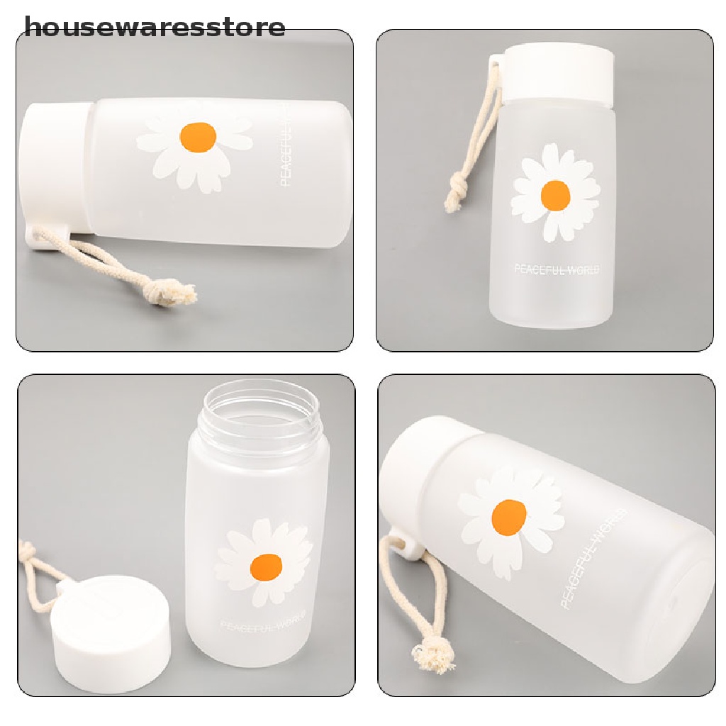 Bình Nước Nhựa Trong Suốt In Hình Hoa Cúc Nhỏ Gọn 500ml