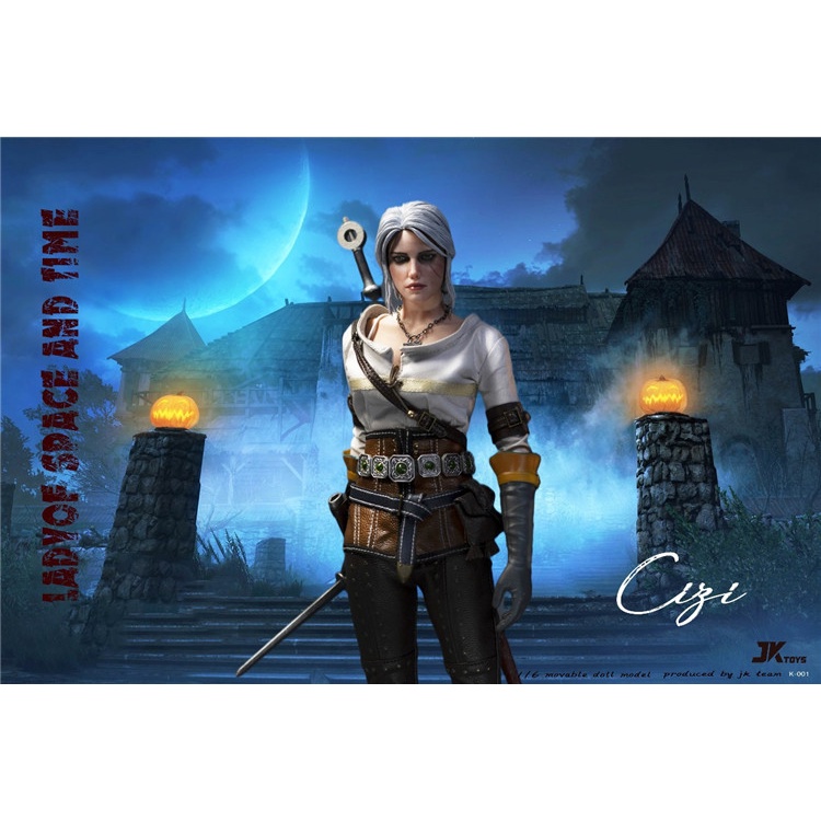 Mô hình búp bê action figure 1:6 Ciri trong The Witcher chính hãng JKTOYS