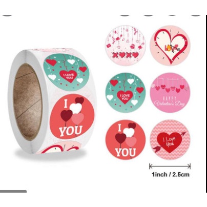 Tem cuộn dán valentine , i love you...