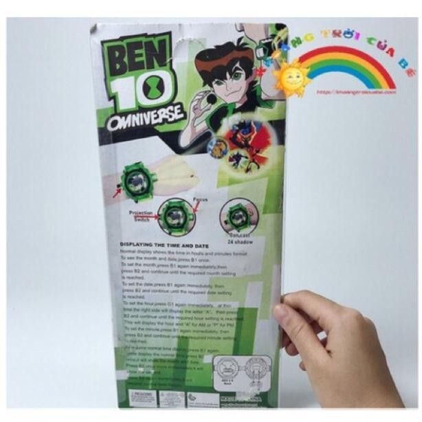 (kèm pin) Đồ chơi Đồng hồ Ben 10 chiếu hình nhân vật 3D siêu hot