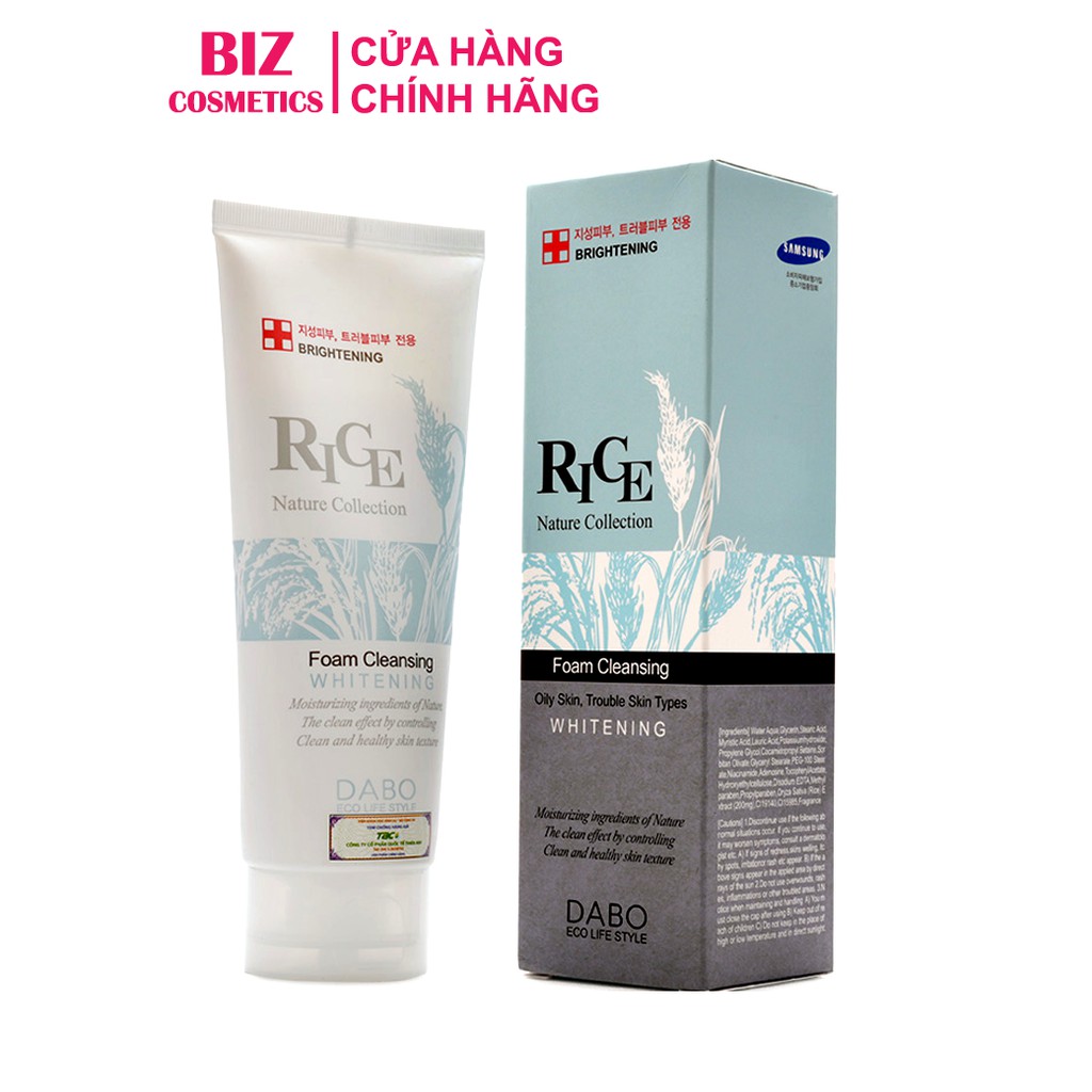 Sữa rửa mặt Gạo  Dabo Rice Natura Collection Foam Cleansing cao cấp nhập khẩu Hàn Quốc 150ml