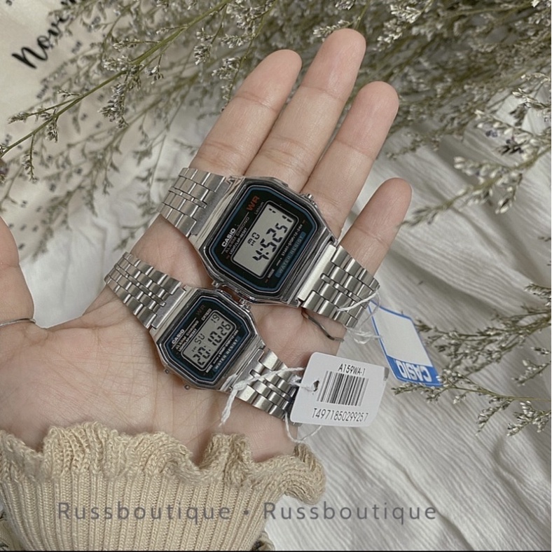 Đồng hồ Casio nam nữ điện tử A159 mặt vuông dây thép bền màu - có bảo hành 6 tháng | BigBuy360 - bigbuy360.vn