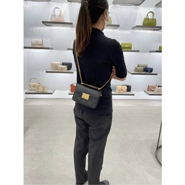 Túi đeo chéo nữ + Túi kẹp nách nữ CK2-80701218 2 màu khoá sáng bóng