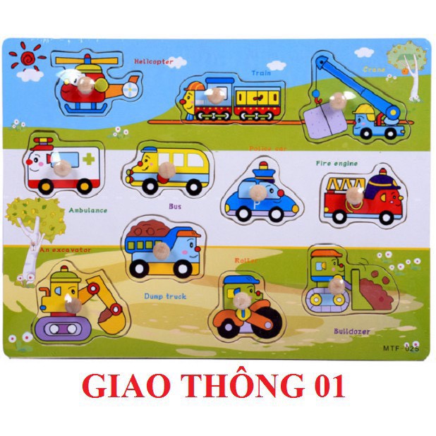 [Mã LIFETOYS1 giảm 30K đơn 99K] Đồ chơi gỗ - Bảng núm gỗ nhiều chủ đề