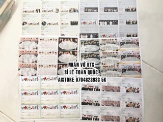 NHÃN VỞ BTS