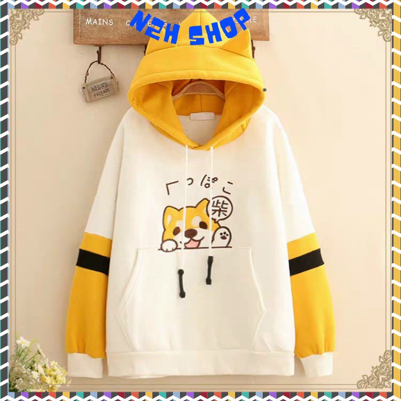 Áo Khoác Nỉ Nam Nữ Mùa Đông Corgi Hình Chó Siba Cute Form Rộng Dưới 55kg,Áo Hoodie Unisex N2H Shop