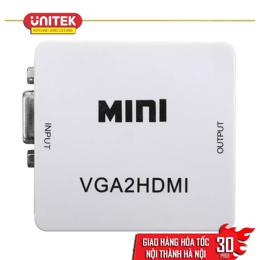 Bộ chuyển đổi tín hiệu từ VGA sang HDMI Mini - từ máy tính, laptop lên màn hình TV, máy chiếu