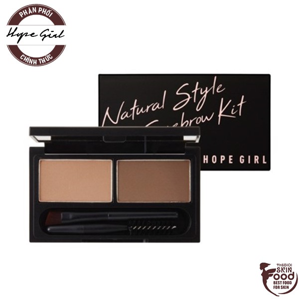 Bột Tán Chân Mày Hai Màu Hope Girl Natural Style Eyebrow Kit