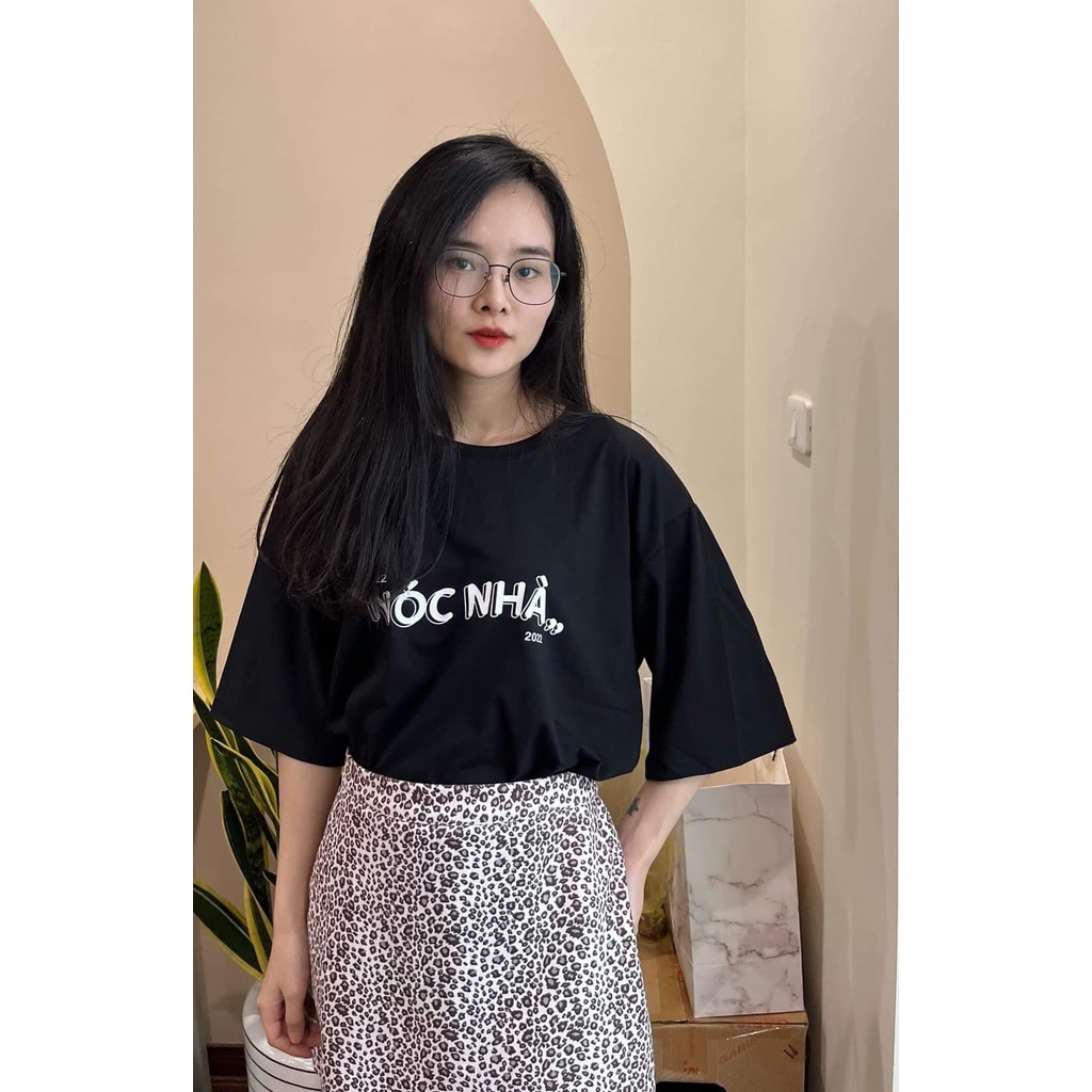 Áo đôi nam nữ tay lỡ Unisex, đồ đôi Nóc nhà - Trụ cột form rộng vải cotton 100% cao cấp