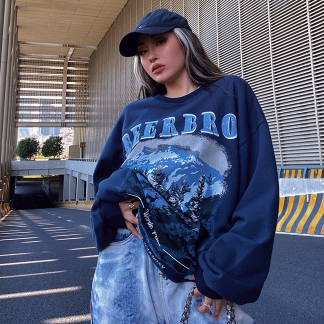 Áo tay dày thiết kế mỏng dáng rộng thời trang phong cách cổ điển dành cho nữ