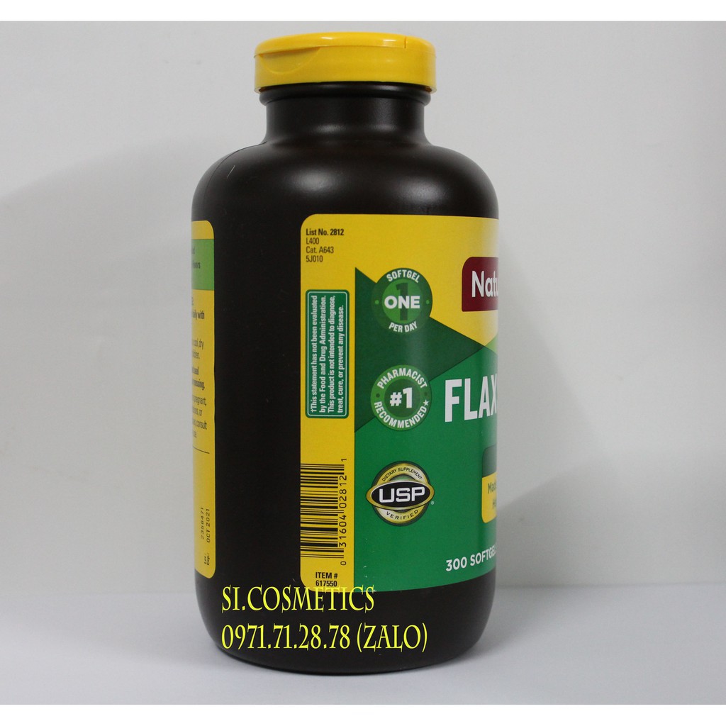 [300 viên ] Dầu hạt lanh Omega 3-6-9 Nature Made Flaxseed oil 1400 mg 95