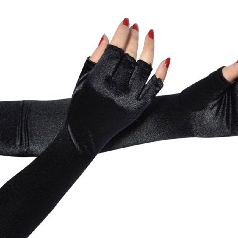 Găng Tay Hở Ngón Bằng Vải Satin Và Nylon Cho Tiệc Hóa Trang