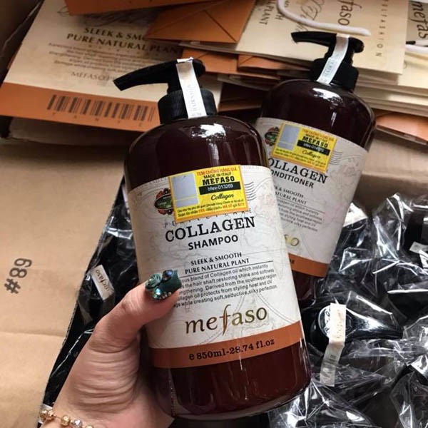 Dầu Gội Xả Collagen Mefaso 850ml - Dầu Gội Cặp Phục Hồi Tóc Hư Tổn, Tăng Độ Ẩm Tóc, Ngăn Ngừa