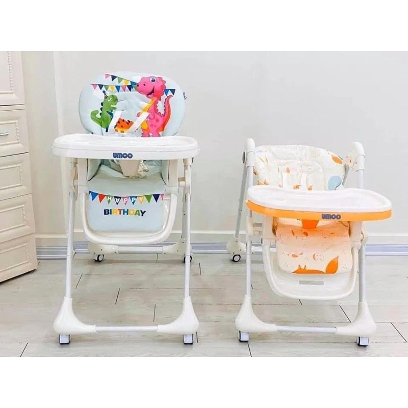 Ghế ăn dặm cao cấp Umoo kid nâng hạ cao có bánh xe