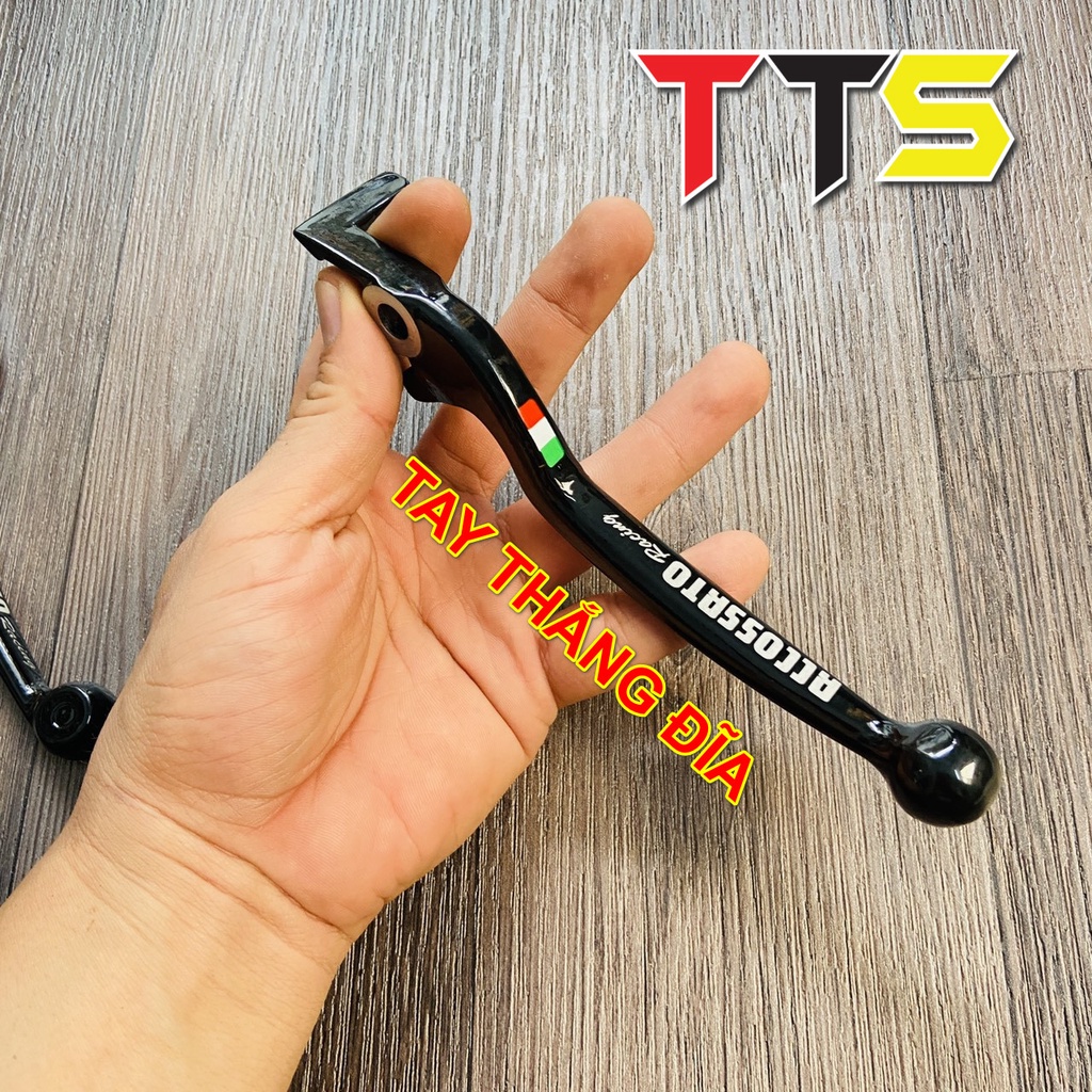 Tay thắng đĩa zin mod tem cờ ý Accossato chất liệu nhôm zin cao cấp lắp xe SIRIUS, WAVE, DREAM, EX CTD