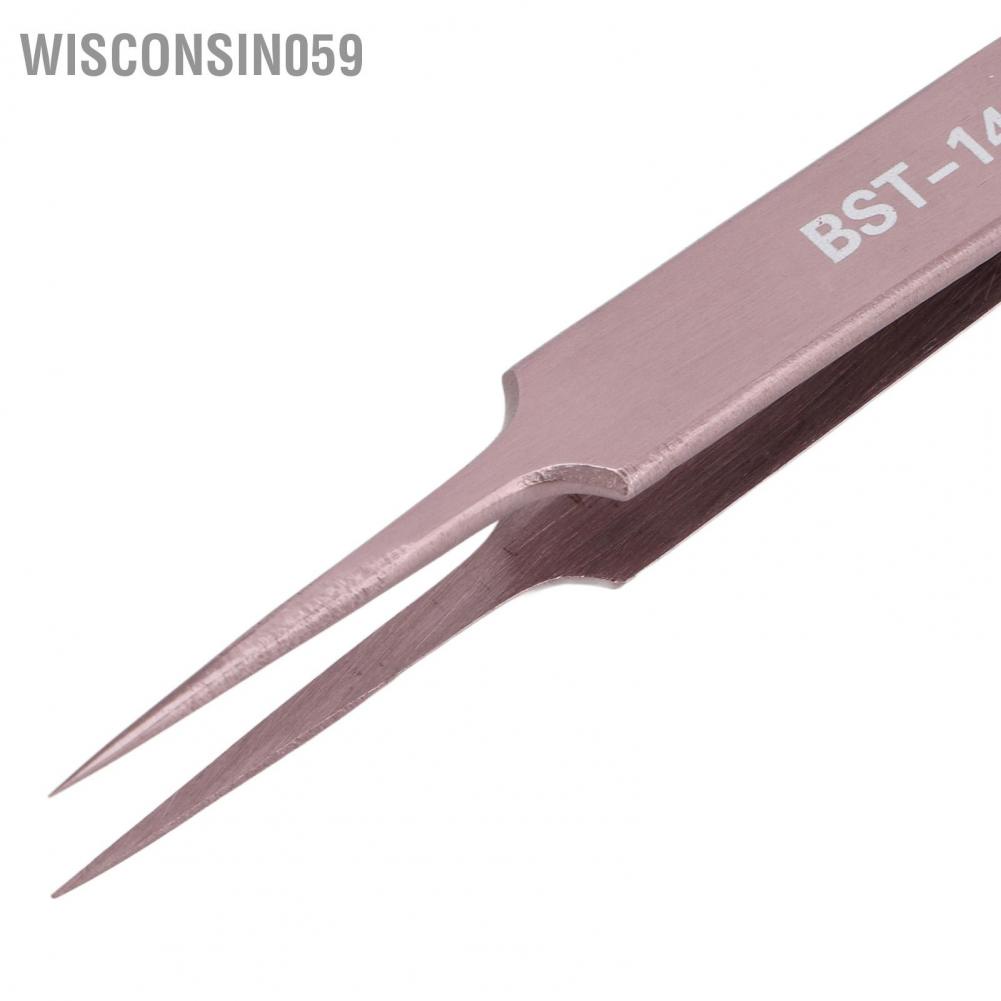 Wisconsin059 Stainless Tweezers Colored Point Head Wear Acid Resistant Industrial For PCB Semiconductors laboratory