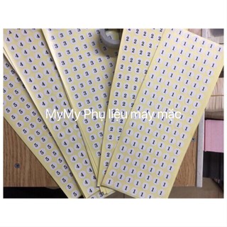 Decal size dán số nhãn mác quần áo - 250 miếng là 5K
