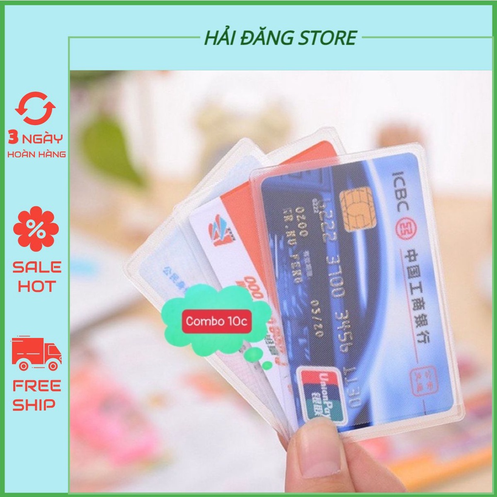 Combo 10 vỏ bọc thẻ CCCD , bao túi đựng thẻ sinh viên, atm, nhân viên, name card, card visit, CMND, căn cước công dân,..