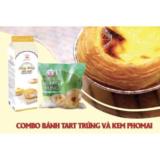 Combo đế tart + kem trứng pho mai (ship hoả tốc now, grap)