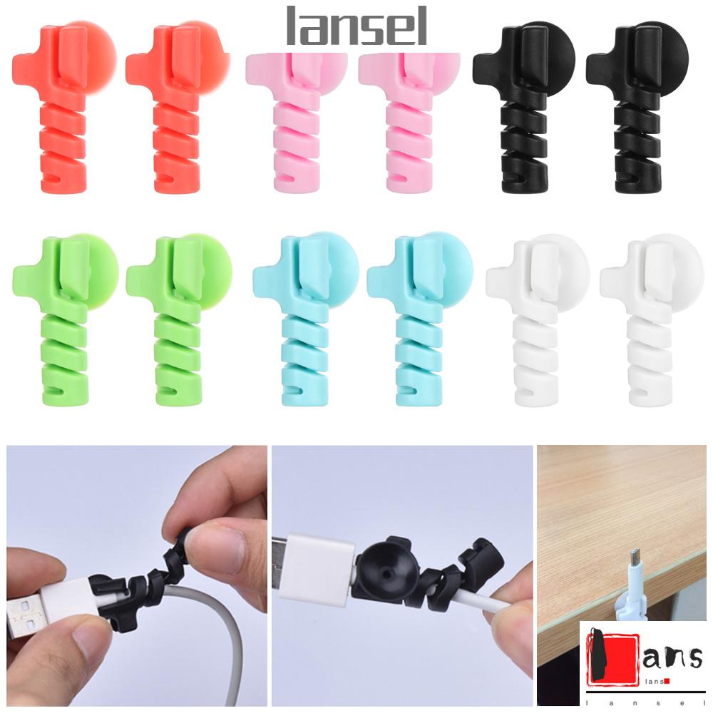 Set 2 Phụ Kiện Bảo Vệ Dây Cáp Bằng Silicon Mềm Nhiều Màu Sắc