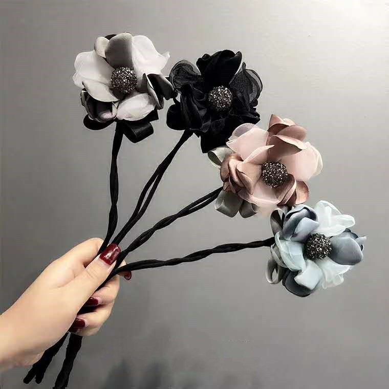Dụng Cụ Tạo Kiểu Tóc Xoăn Đính Ngọc Trai Hình Bông Hoa Dành Cho Nữ DIY