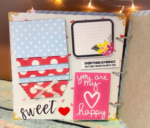 Scrapbook tình yêu tông hồng xanh