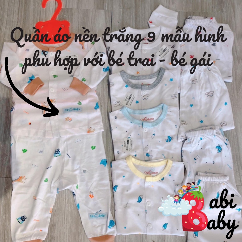 Quần dài sơ sinh bé trai bé gái BABI BABY hè thu đông mềm mại giá rẻ đồ sơ sinh cho bé mẫu CQ trắng màu từ 0-9 tháng