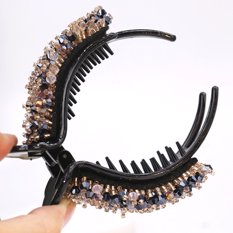 Kẹp Tóc Đính Hạt Pha Lê Đơn Giản Thời Trang Phong Cách Hàn Quốc Dành Cho Nữ