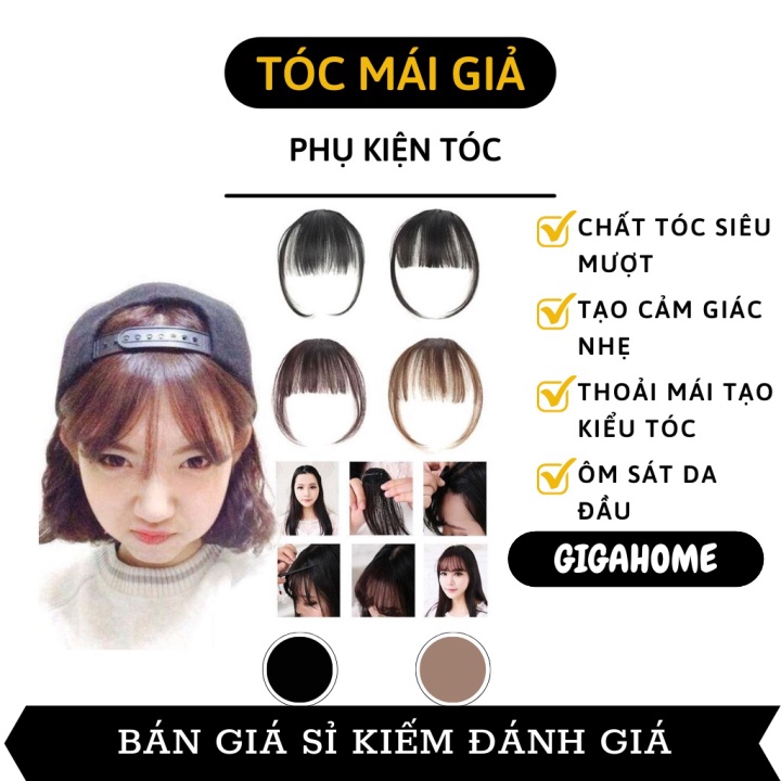 Tóc Giả GIGAHOME Tóc Mái Giả Thưa Phong Cách Hàn Quốc Siêu Mượt, Ôm Sát Da Đầu 7133