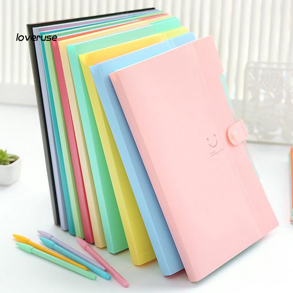 Túi đựng hồ sơ mở rộng 5 ngăn họa tiết mặt cười dễ thương