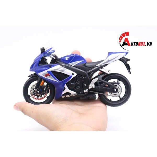 MÔ HÌNH XE SUZUKI GSX R750 BLUE WHITE 1:12 MAISTO