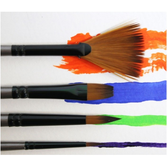 Set Bộ cọ vẽ Acrylic Mont Marte Gallery Series Brush - cọ thân xám