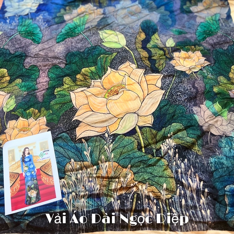 Vải Áo Dài Lụa Latin Hoa Sen