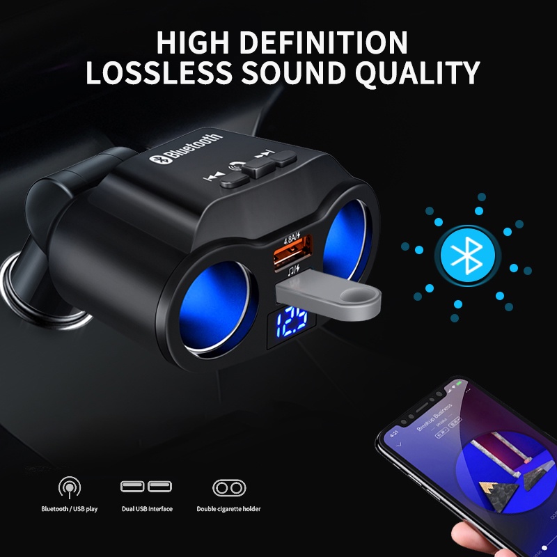Tẩu Sạc 2 Cổng USB 12V / 24V Xoay Được Cho Xe Hơi