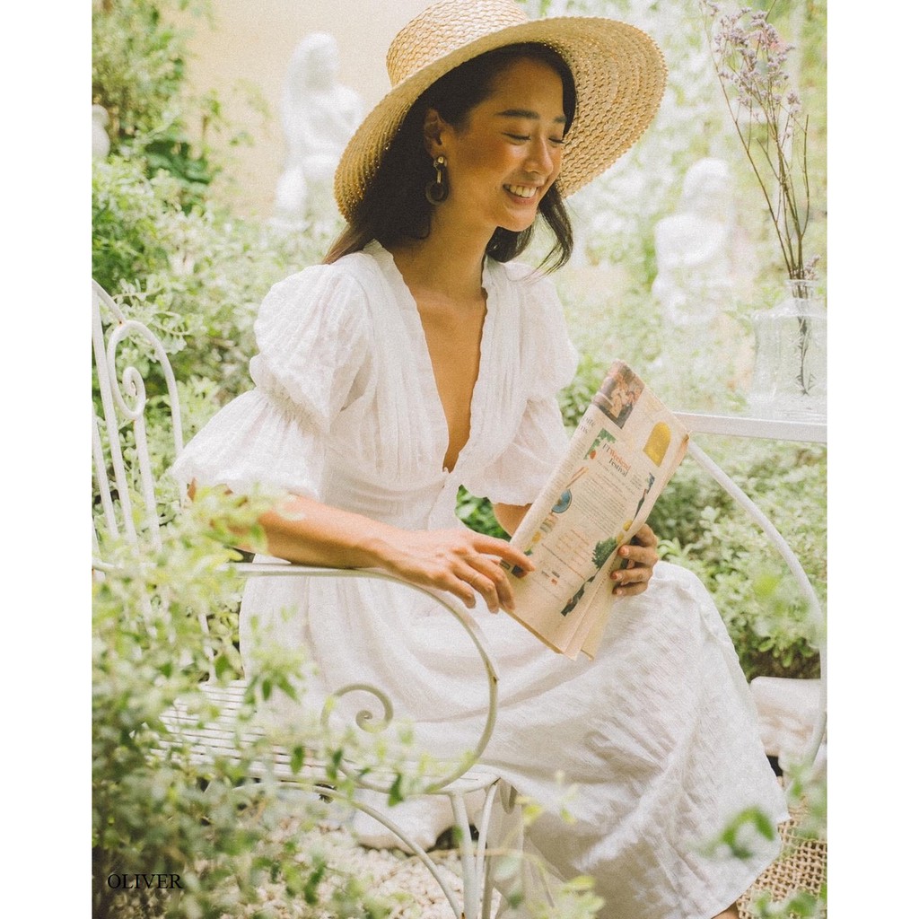 OLIVER DRESS- Đầm xòe tay phồng