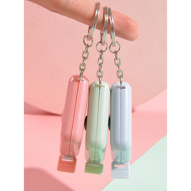 Thước dây mini cuộn rút 1,5m The  nhỏ gọn có móc chìa khóa tiện lợ YKD