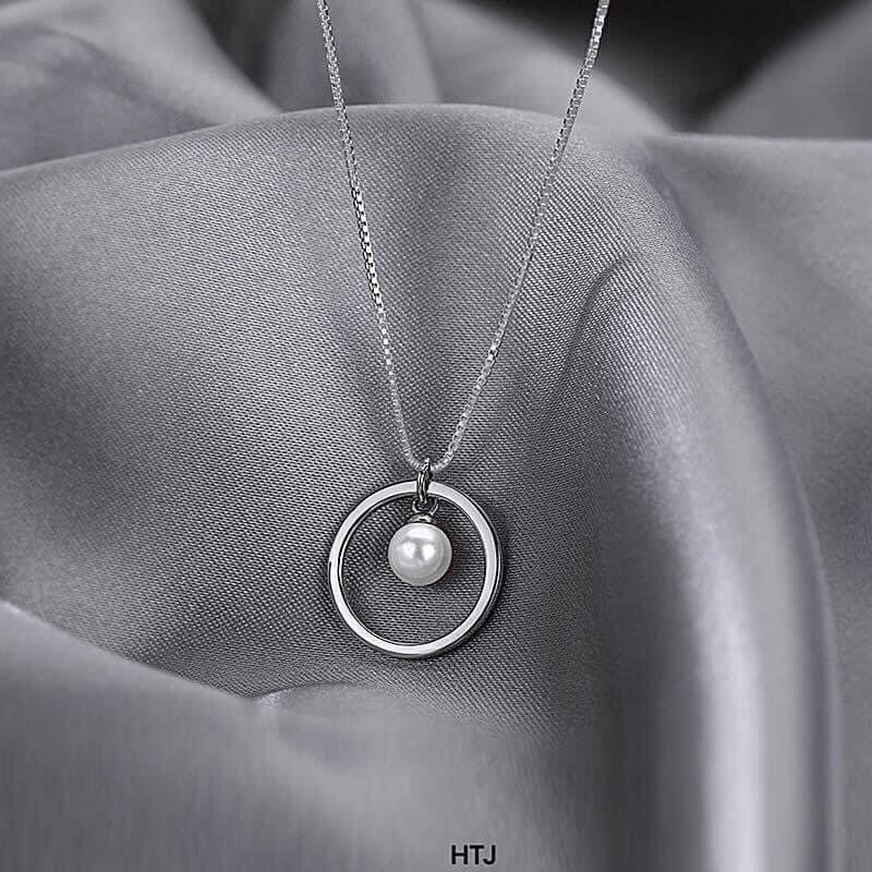 Dây chuyền nữ bạc gắn hạt ngọc nhỏ xinh / Vòng cổ bạc bibi silver