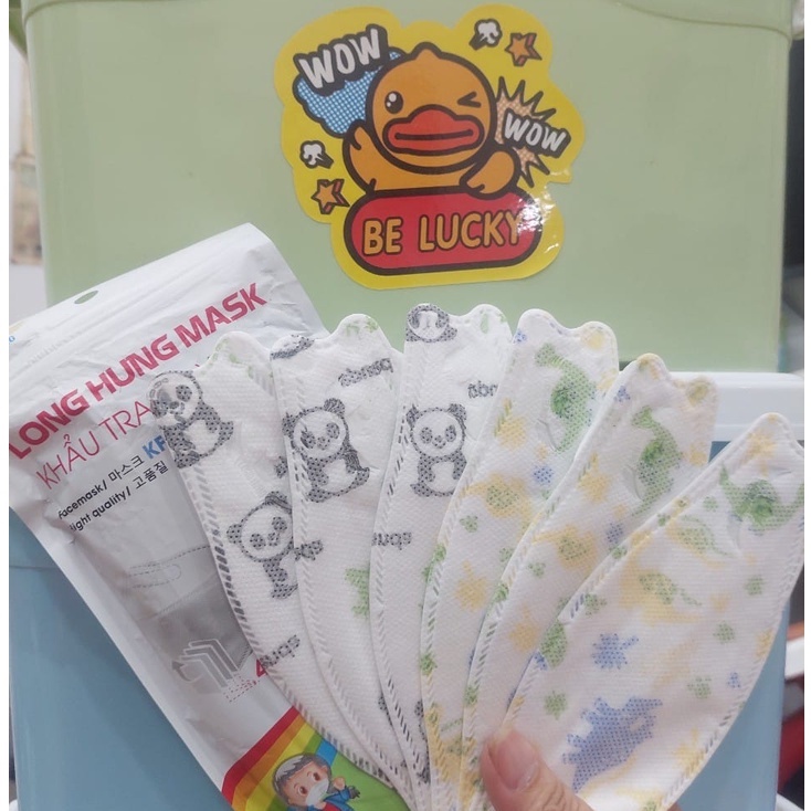 [set 10 cái] khẩu trang KF94 em bé LONG HƯNG MASK 4 lớp kháng khuẩn công nghệ 4D HÀN QUỐC hàng chính hãng công ty