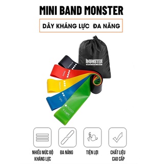 BỘ 5 DÂY KHÁNG LỰC TẬP MÔNG,CHÂN MINI BAND