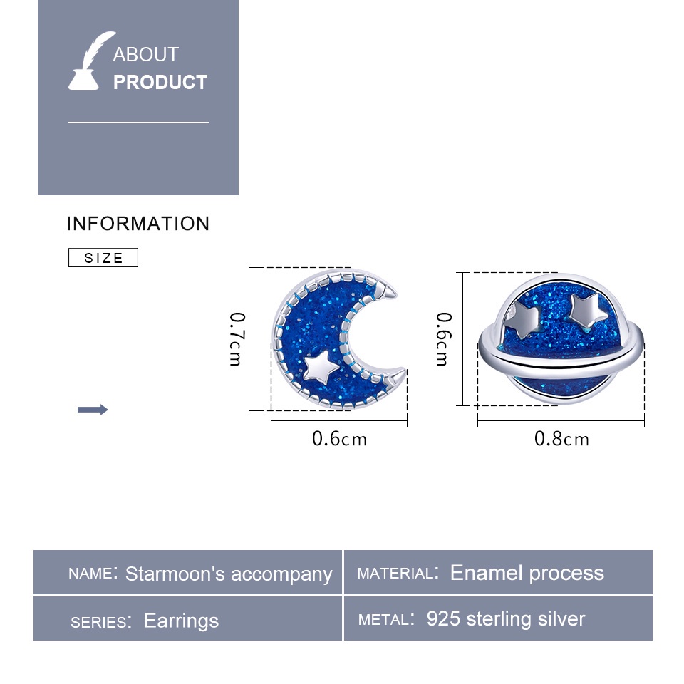 Bông tai Bamoer bằng bạc 925 kiểu dáng hoạt hình dễ thương