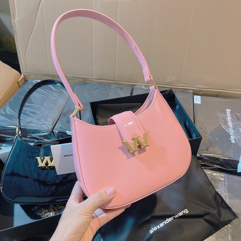Túi bầu W da bóng size 20 có hộp