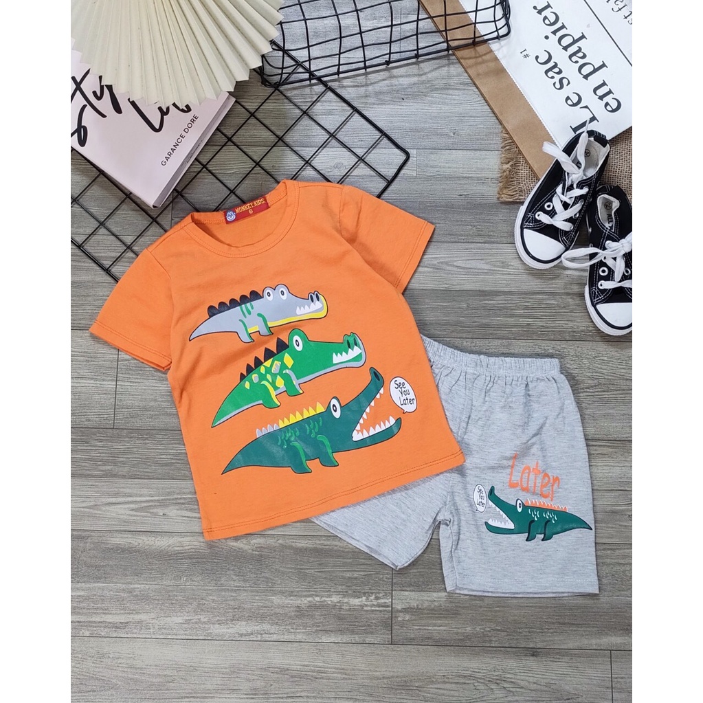 Bộ ngắn tay quần đùi cho bé thun cotton mịn đẹp mát size đại -Quần áo trẻ em-Pikakids